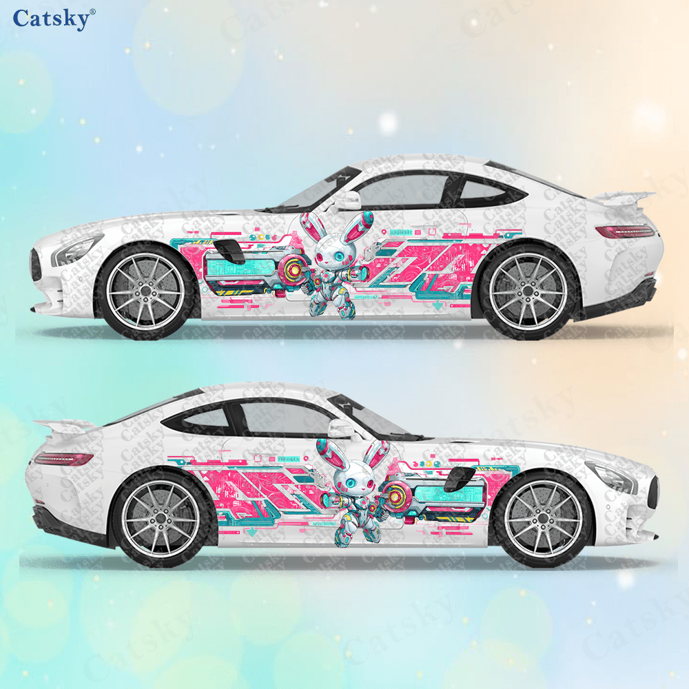 Tech Accessories For Car - 2 adet Cyberpunk Line Tech Bunny