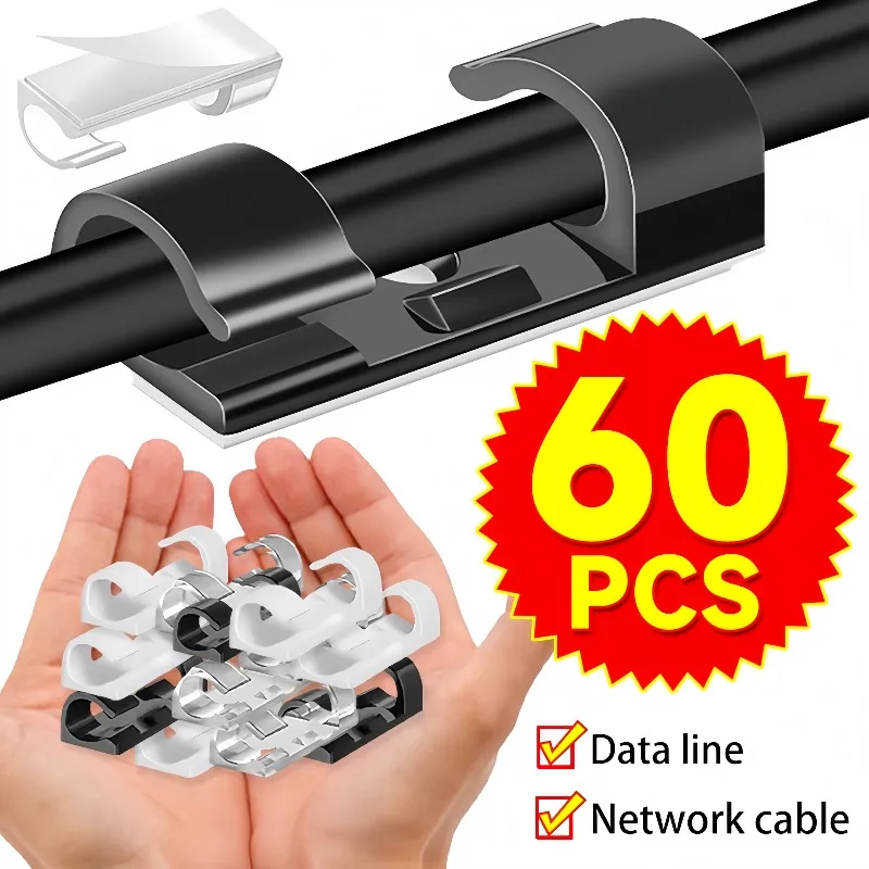 Desk Cable Clip - Kablo Tutucu Duvar Kablo Klipsleri Kendinden