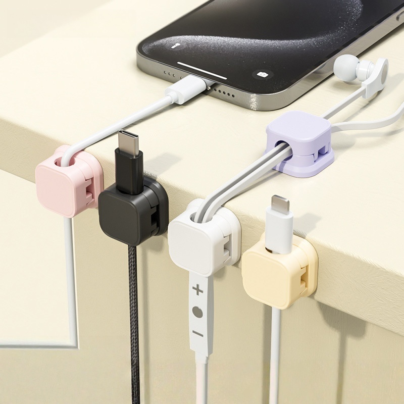 Desk Cable Clip - Çok Renkli Manyetik Kablo Düzenleyici Klipsler,
